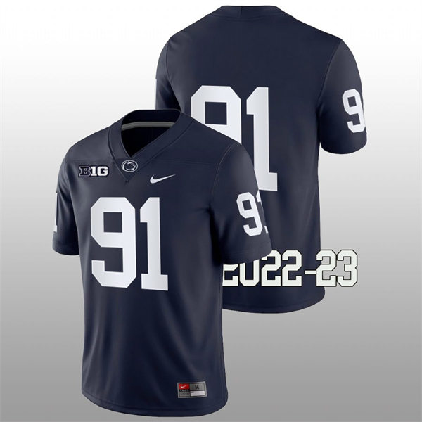 Mens Penn State Nittany Lions #91 Dvon Ellies Nike Navy College Game Football Jersey