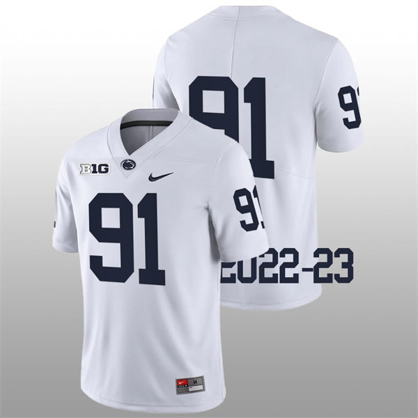 Mens Penn State Nittany Lions #91 Dvon Ellies Nike White College Game Football Jersey