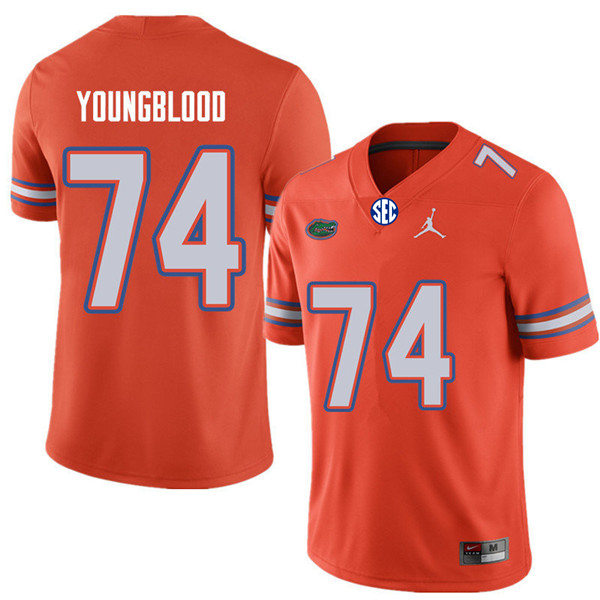 Mens Florida Gators #74 Jack Youngblood Orange College Football Game Jersey