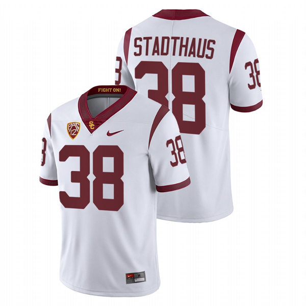 Men's USC Trojans #38 Alex Stadthaus Nike White Limited Football Performance Jersey