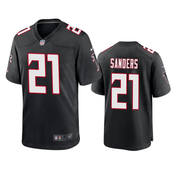 Men's Atlanta Falcons Retired Player #21 Deion Sanders Nike Black Retro Jersey