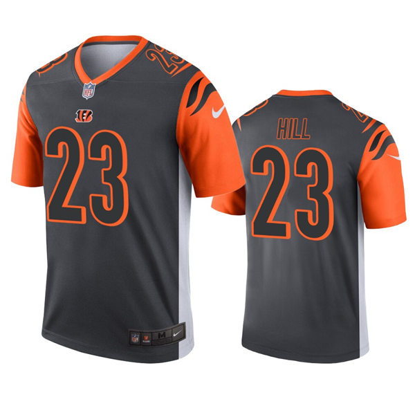 Men's Cincinnati Bengals #23 Daxton Hill Nike Anthracite Inverted Legend Jersey