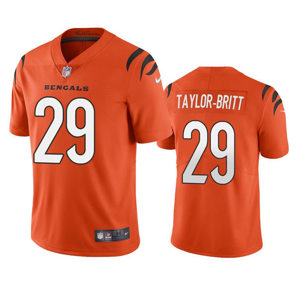 Men's Cincinnati Bengals #29 Cam Taylor-Britt Nike Orange Alternate Vapor Limited Jersey