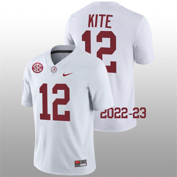 Men's Youth Alabama Crimson Tide #12 Antonio Kite Nike White College Game Football Jersey