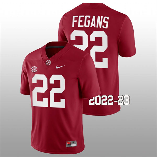 Men's Youth Alabama Crimson Tide #22 Trequon Fegans Nike Crimson College Game Football Jersey