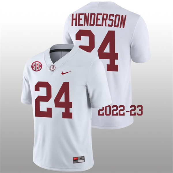Men's Youth Alabama Crimson Tide #24 Emmanuel Henderson Nike White College Game Football Jersey