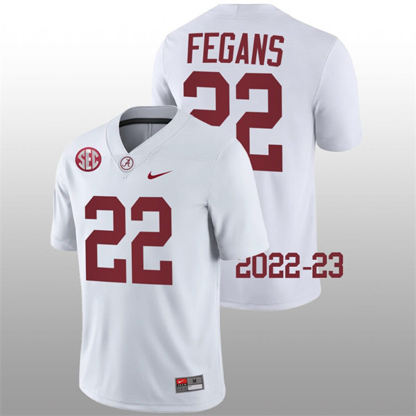 Men's Youth Alabama Crimson Tide #22 Trequon Fegans Nike White College Game Football Jersey