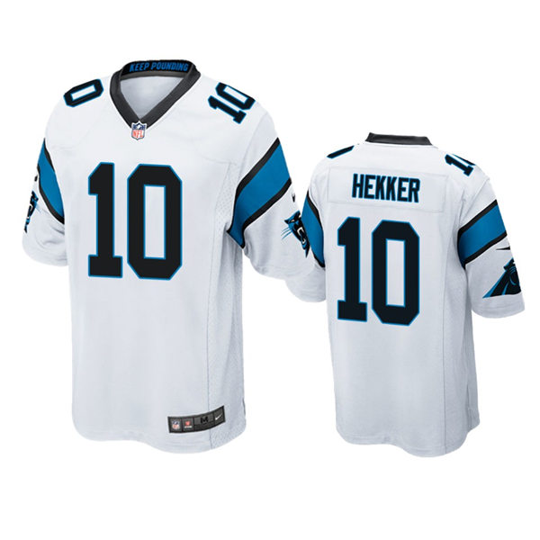 Mens Carolina Panthers #10 Johnny Hekker Nike White Vapor Untouchable Limited Jersey