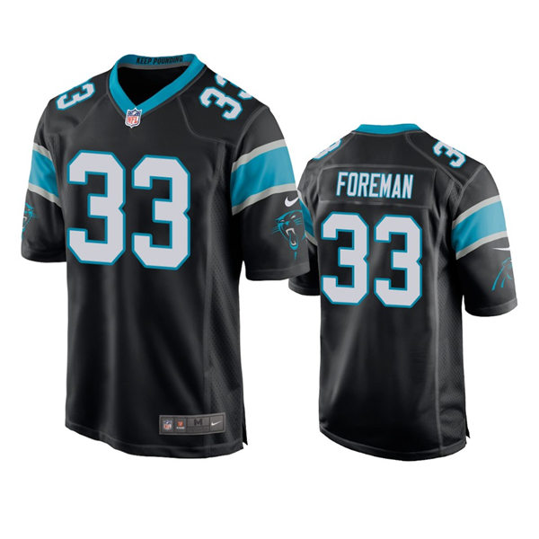 Mens Carolina Panthers #33 D'Onta Foreman Nike Black Vapor Untouchable Limited Jersey
