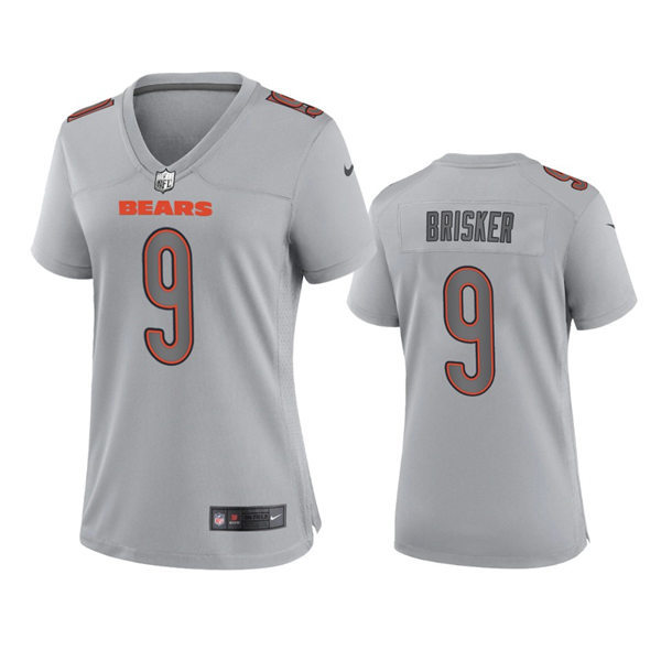 Womens Chicago Bears #9 Jaquan Brisker Gray Atmosphere Fashion Game Jersey