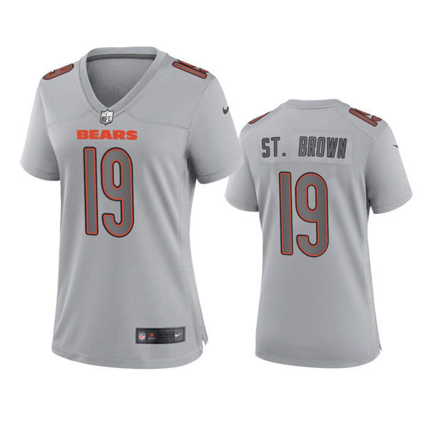 Womens Chicago Bears #19 Equanimeous St. Brown Gray Atmosphere Fashion Game Jersey