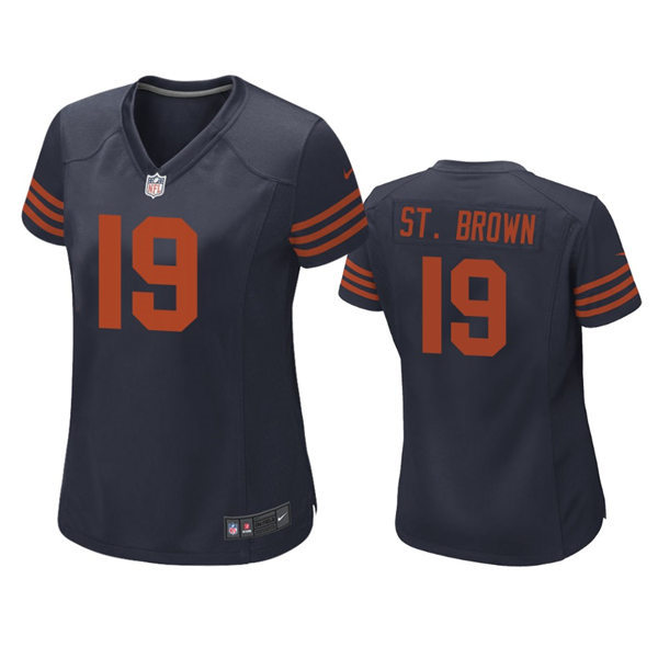 Womens Chicago Bears #19 Equanimeous St. Brown Navy Orange Limited Jersey