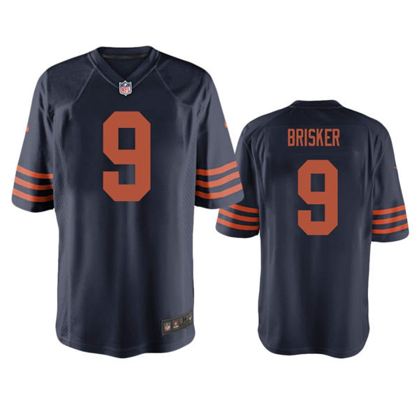 Mens Chicago Bears #9 Jaquan Brisker Nike Navy Orange Vapor Untouchable Limited Jersey