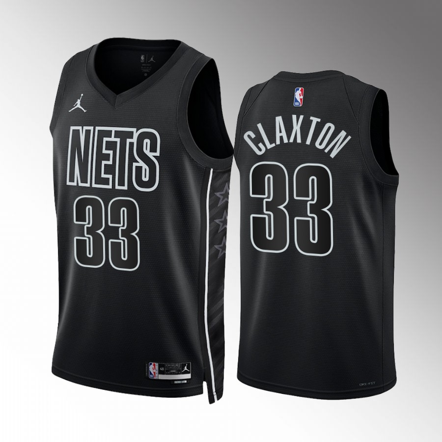 Mens Brooklyn Nets #33 Nic Claxton Black Statement Edition Player Jersey