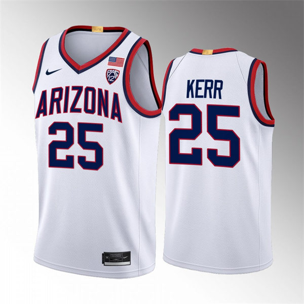 Mens Youth Arizona Wildcats #25 Steve Kerr Nike White 2022-23 College Basketball Game Jersey