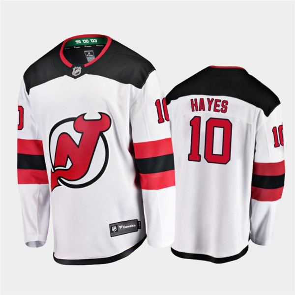 Mens New Jersey Devils #10 Jimmy Hayes Honor Broadway Adidas Away White Jersey