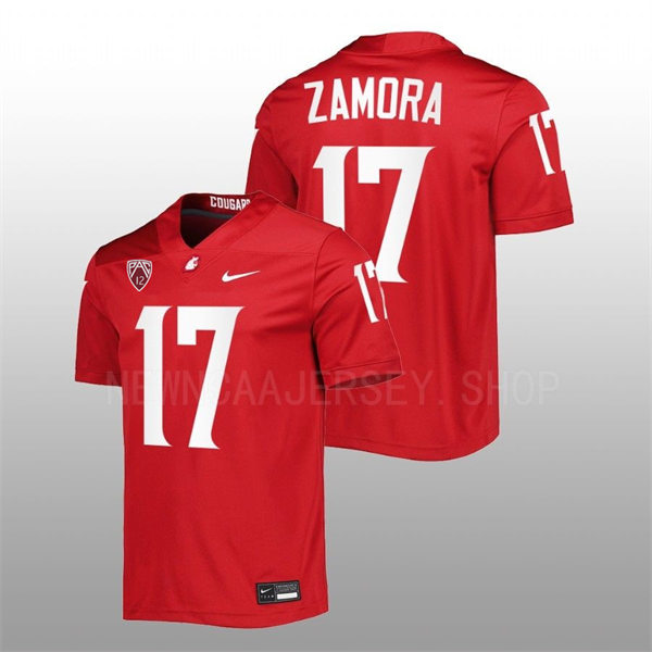 Mens Youth Washington State Cougars #17 JP Zamora Nike Crimson College Football Game Jersey