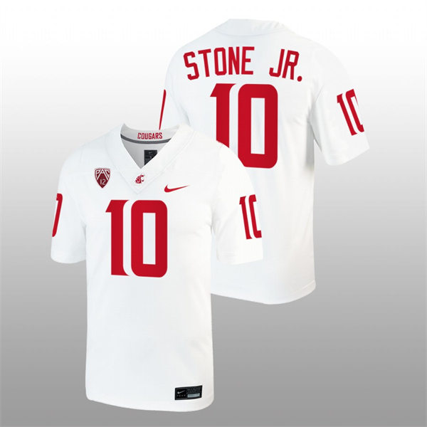 Mens Youth Washington State Cougars #10 Ron Stone Jr. Nike White College Football Game Jersey