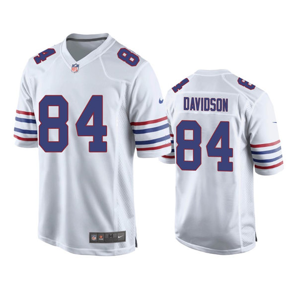 Mens Buffalo Bills #84 Zach Davidson Nike White Alternate Retro Vapor Limited Player Jersey