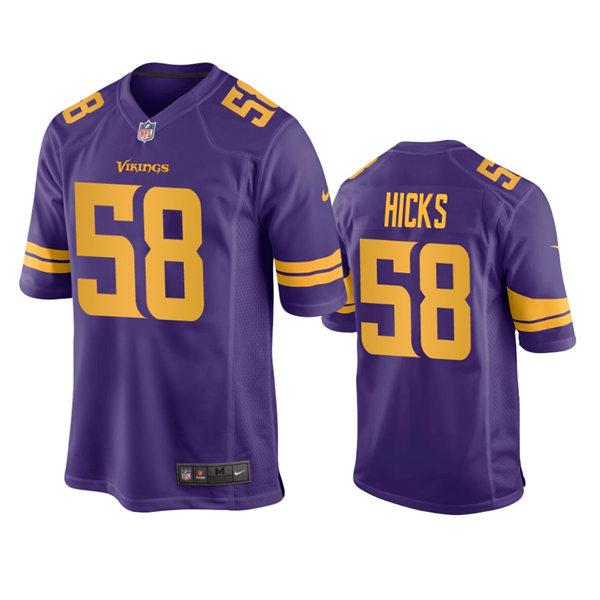 Men's Minnesota Vikings #58 Jordan Hicks Nike Purple Color Rush Vapor Untouchable Limited Jersey