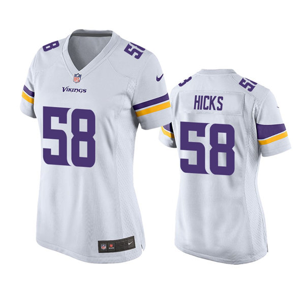 Women's Minnesota Vikings #58 Jordan Hicks Nike White Limited Jersey