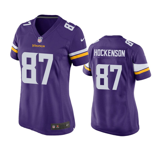 Women's Minnesota Vikings #87 T.J. Hockenson Nike Purple Limited Jersey