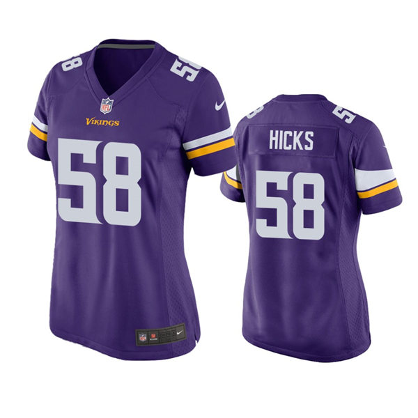 Women's Minnesota Vikings #58 Jordan Hicks Nike Purple Limited Jersey