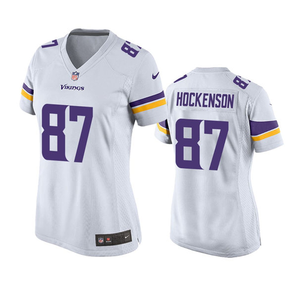 Women's Minnesota Vikings #87 T.J. Hockenson Nike White Limited Jersey