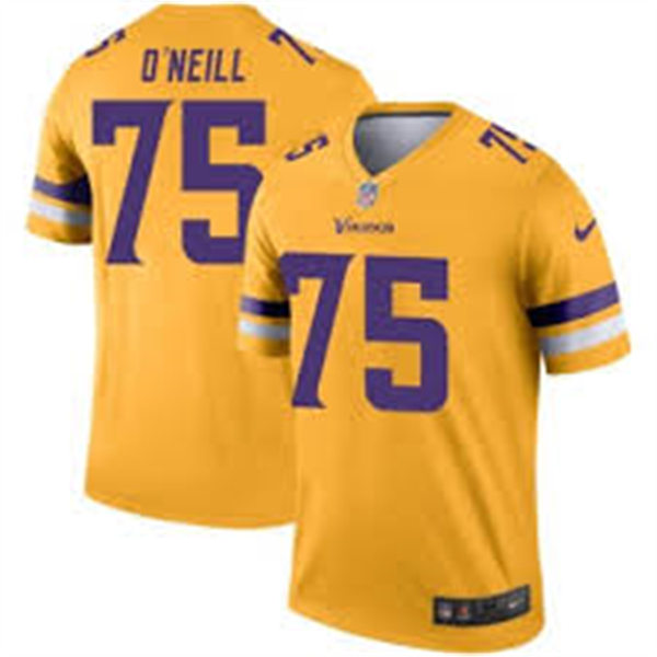 Men's Minnesota Vikings #75 Brian O'neill Nike Gold Inverted Limited Jersey