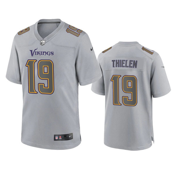 Men's Minnesota Vikings #19 Adam Thielen Gray Atmosphere Fashion Game Jersey