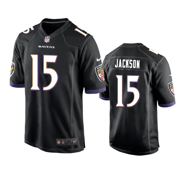Men's Baltimore Ravens #15 DeSean Jackson Nike Black Alternate Vapor Limited Player Jersey
