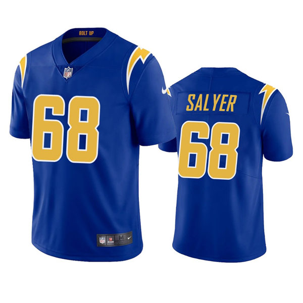 Men's Los Angeles Chargers #68 Jamaree Salyer Royal Gold 2nd Alternate Vapor Limited Jersey