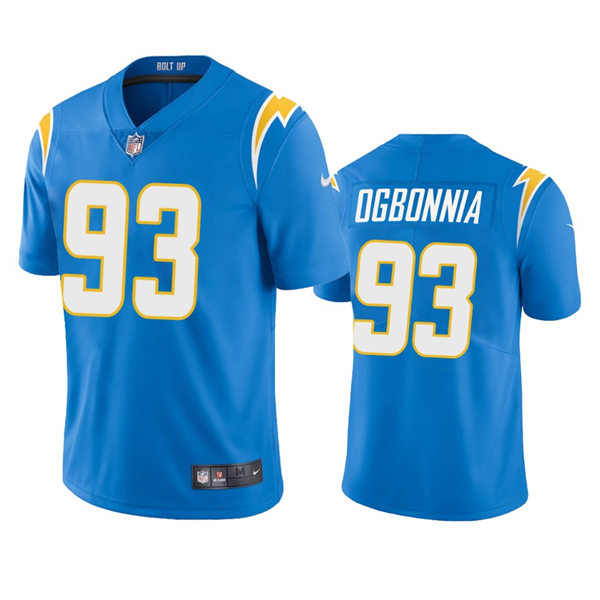 Men's Los Angeles Chargers #93 Otito Ogbonnia Powder Blue Vapor Limited Player Jersey