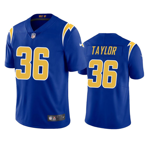 Men's Los Angeles Chargers #36 Ja'Sir Taylor Royal Gold 2nd Alternate Vapor Limited Jersey