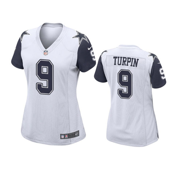 Womens Dallas Cowboys #9 KaVontae Turpin White Color Rush Player Jersey