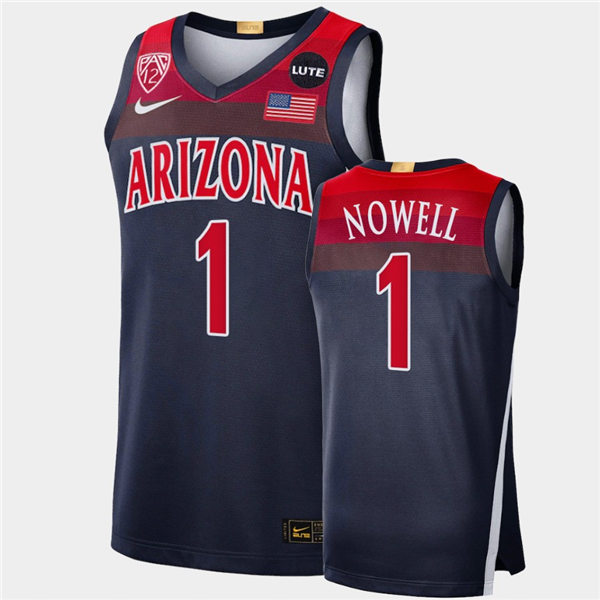 Mens Arizona Wildcats #1 Shane Nowell Nike Navy College Basketball Game Jersey