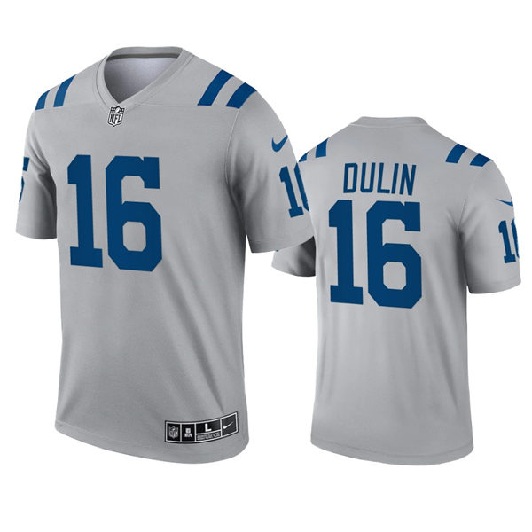 Mens Indianapolis Colts #16 Ashton Dulin Nike Gray Inverted Legend Jersey