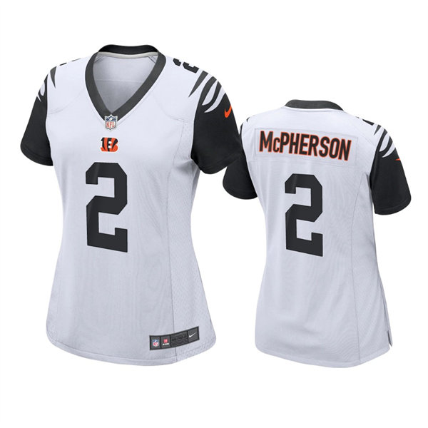 Womens Cincinnati Bengals #2 Evan McPherson Nike White Color Rush Jersey