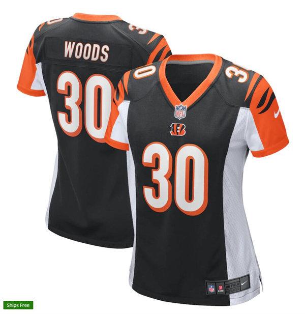 Women's Cincinnati Bengals Retired Player #30 Ickey Woods Nike previous Black Game  Jersey