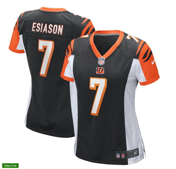 Women's Cincinnati Bengals Retired Player #7 Boomer Esiason Nike previous Black Game  Jersey