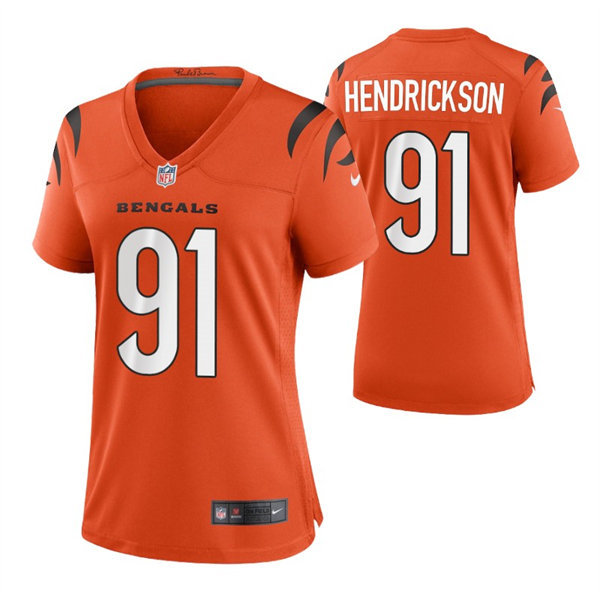Womens Cincinnati Bengals #91 Trey Hendrickson Nike Orange Limited Jersey
