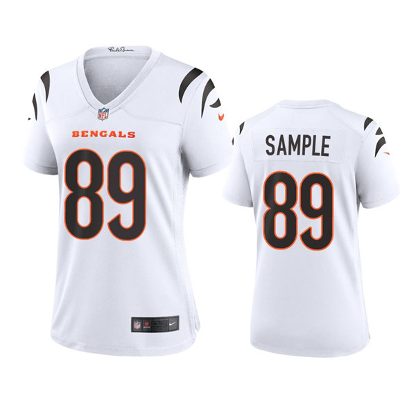 Womens Cincinnati Bengals #89 Drew Sample Nike White Away Limited Jersey