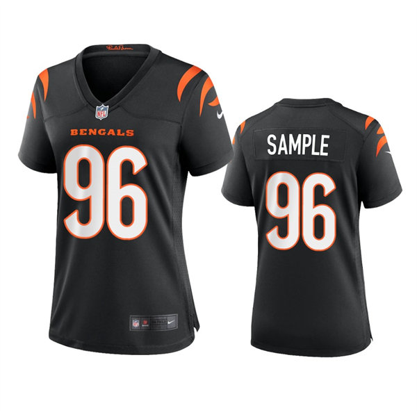 Women's Cincinnati Bengals #96 Cameron Sample Nike Black Team Color Limited Jersey