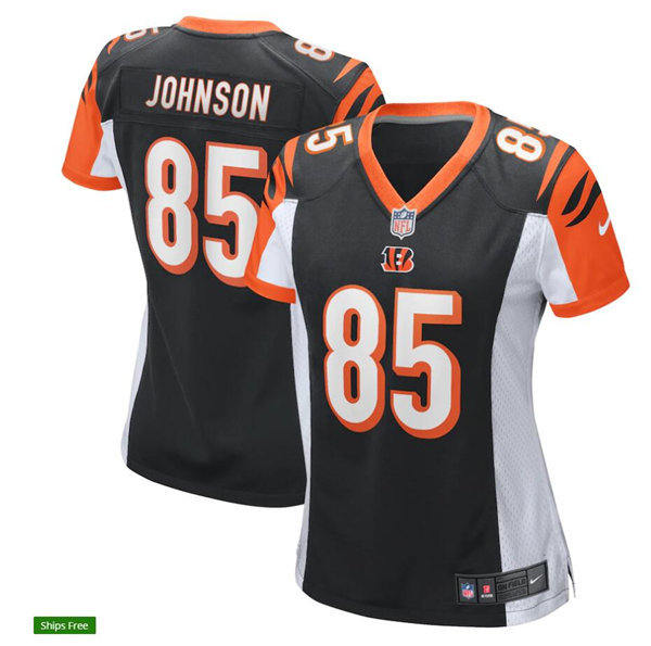 Women's Cincinnati Bengals Retired Player #85 Chad Johnson Nike previous Black Game  Jersey