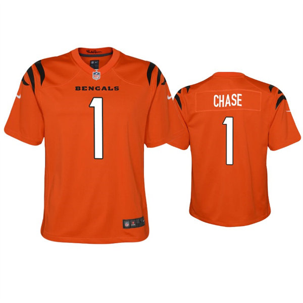 Youth Cincinnati Bengals #1 Ja'Marr Chase Nike Orange Limited Jersey