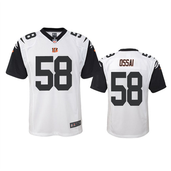 Youth Cincinnati Bengals #58 Joseph Ossai White Color Rush Game Jersey