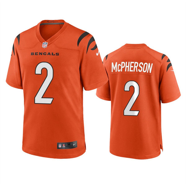 Men's Cincinnati Bengals #2 Evan McPherson Nike Orange Alternate Vapor Limited Jersey 