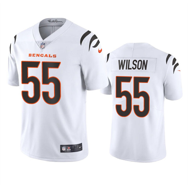 Men's Cincinnati Bengals #55 Logan Wilson Nike White Away Vapor Limited Jersey