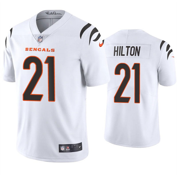 Men's Cincinnati Bengals #21 Mike Hilton Nike White Away Vapor Limited Jersey