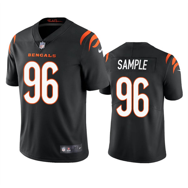 Men's Cincinnati Bengals #96 Cameron Sample Nike Black Team Color Vapor Limited Jersey